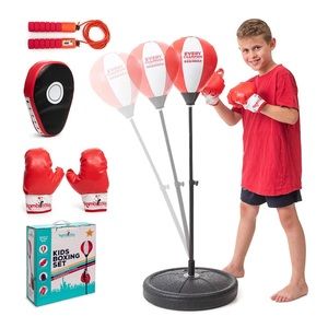 Boxing Equipment Set for Kids 3-8, Punching Bag, Boxing Gloves, Focus Mitt